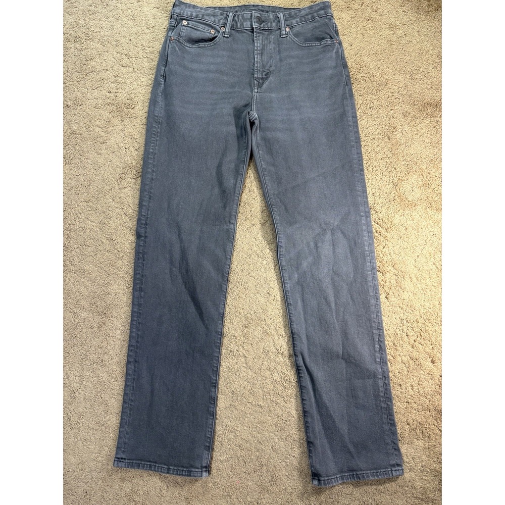 American Eagle Relaxed Straight Jeans Men 30x34 Gray Easyflex Preppy